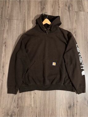 Carhartt Brown Hoodie Men’s Pullover Sweatshirt Pockets X-Large